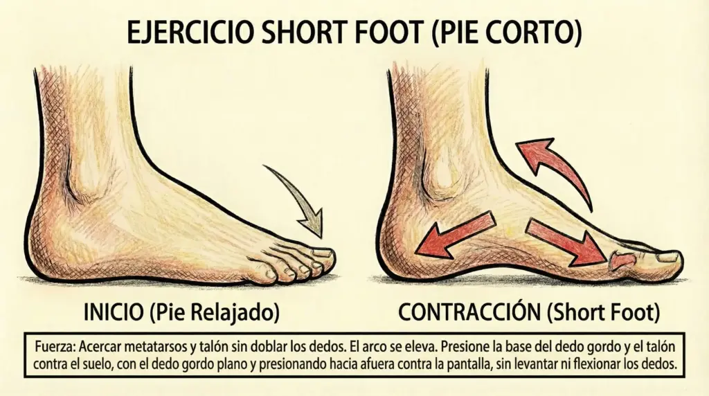 Ejercicios short foot para activación de los músculos del pie